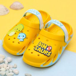 Yellow Bee Dinosaurs Applique Designed Clogs  - Yellow-image-77