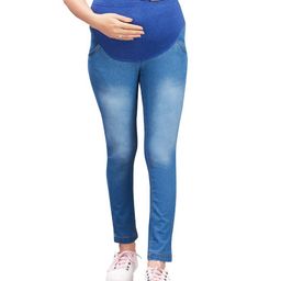 Mama & Bebe Denim Washed  Maternity Denim Jeans - Light Blue-image-55