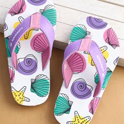 Cute Walk by Babyhug Flip Flops With Beach Theme - Purple-picture-27