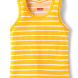 Babyhug 100% Cotton Single Jersey Knit Sleeveless Sando With Striped Print - Yellow-image-30