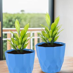 Kuber Industries 4-Pieces Blue Textured Planters-44