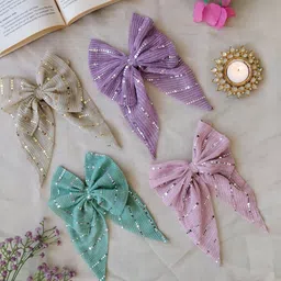 LABEL KANUPRIYA Women Set of 4 Hair Bow Clip-image-57