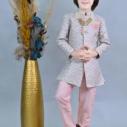 ahhaaaa Boys Self-Design Sherwani Set-9