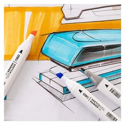 Deli Sketch Marker Dual Tip Art Marker Brush and Chisel 24 Colours - Multicolour image 4