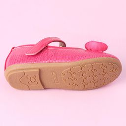 Cute Walk by Babyhug Sequined & Bow Applique Bellies with Velcro Closure - Fuchsia image 5