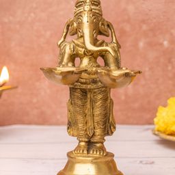The Advitya Brass Lord Ganesha Aarti Diya Pooja Deepak-image-54