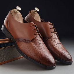INVICTUS Men Textured Leather Formal Derbys-image-58