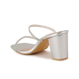 ZENVO Embellished Open Toe Block Heel Pumps image 4