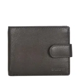 SASSORA Black Casual Leather Rfid Bi-Fold Wallet for Men-image-80