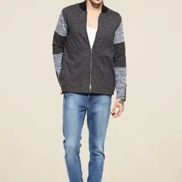 Campus Sutra Grey Textured Jacket-31