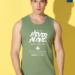 WOOSTRO Pack Of 2 Printed Combed Cotton Gym Vests VWS26(ALONE LGTGREEN)(ALONE PEACOCK)-image-72