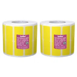 Tudko 25x15 mm 80 GSM 2 UP Self Adhesive Paper Label Yellow (Pack of 2 Pcs)-image-78