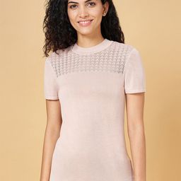 Annabelle by Pantaloons Self Design Round Neck Top-picture-4