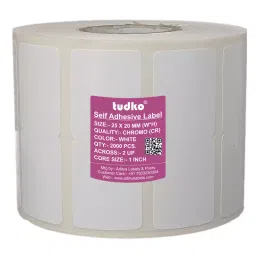 Tudko 25x20 mm 80 GSM 2 UP Self Adhesive Paper Label White-image-90