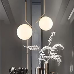GAUVIK Gold-Toned Glass Ceiling Lamp-13