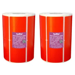 Tudko 50x35 mm 80 GSM 2 UP Self Adhesive Paper Label Orange (Pack of 2 Pcs)-image-83