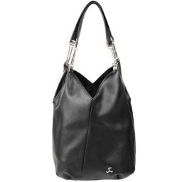 Mochi Black Solid Large Hobo Shoulder Handbag-image-38