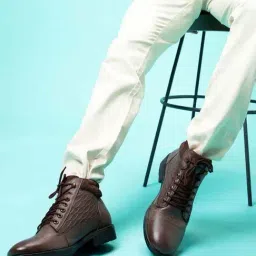 Fausto Men's Brown Derby Boots-image-82