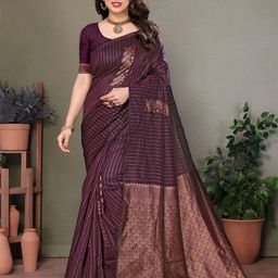 VEDANT VASTRAM Striped Zari Saree-44