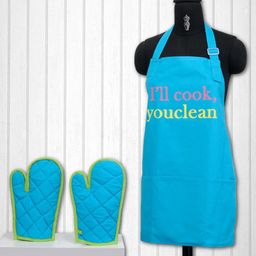 SWAYAM Blue Printed Kitchen Linen Set-26