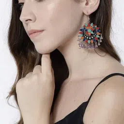 YouBella Afghani Tribal Chand Bali Earrings - Set of 2-image-50