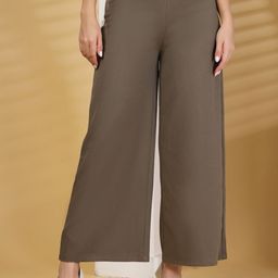 T TRYON ULTIMATE Women Relaxed Fit High-Rise Easy Wash Trouser-image-1