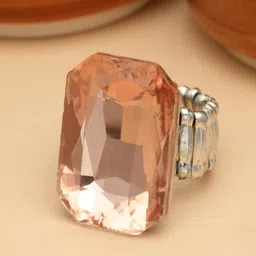 PANASH Silver-Plated Stone-Studded Finger Ring-image-21