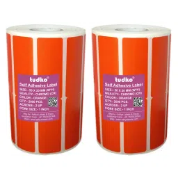 Tudko 50x20 mm 80 GSM 2 UP Self Adhesive Paper Label Orange (Pack of 2 Pcs)-image-53