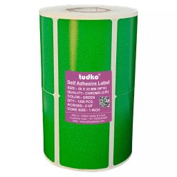 Tudko 50x35 mm 80 GSM 2 UP Self Adhesive Paper Label Green-image-82