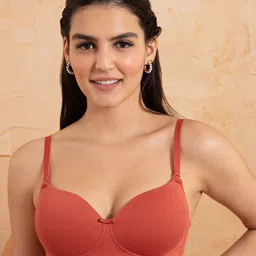 Nykd Medium Coverage Lightly Padded Seamless Cotton T-shirt Bra With All Day Comfort-25