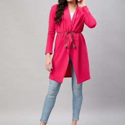 Orchid Blues Women Longline Tie-Up Shrug-58