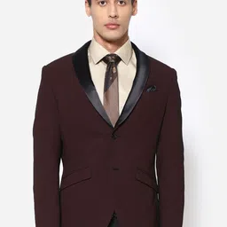 Blackberrys Men Black & Brown Slim-Fit Tuxedo Party Blazer-image-71