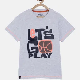 3PIN Boys Grey Printed Round Neck T-shirt-image-51