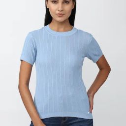 Van Heusen Blue Self Pattern Top-image-92