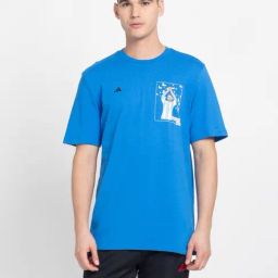Adidas Blue Regular Fit Printed Sports T-Shirt-image-89
