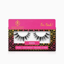 Pinky Goat Black Lightweight & Vegan Reusable Natural False Eyelashes - Maya-10