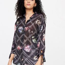 AND Women Brown & Pink Floral Print Shirt Style Top-image-76