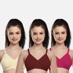 FIMS: Fashion is my Style Beige & Pink Everyday Bras - Pack Of 3-image-118