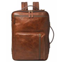 Fossil Buckner Brown Leather Medium Convertible Backpack-36