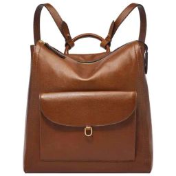 Fossil Parker Brown Leather Medium Backpack-33