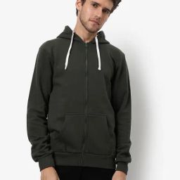 Campus Sutra Green Cotton Regular Fit Hooded Sweatshirt-image-76