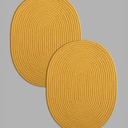 PAROKSH Yellow 2 Pieces Textured Braided Reversible Cotton Table Placemats-image-81