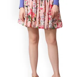 MINOS Printed Flared Above Knee Skirt-image-62