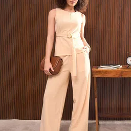 SASSAFRAS worklyf Round Neck Crop-Top With Wide-Leg Trousers Co-Ords-picture-26
