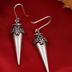 Voylla Silver-Plated Classic Drop Earrings-2