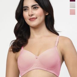 LILY Pack Of 3 Solid Full Coverage Lightly Padded Multiway T-Shirt Bra dapyklis-picture-7