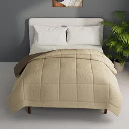 BIANCA Khaki & Beige Microfiber AC Room Double Bed Comforter-18