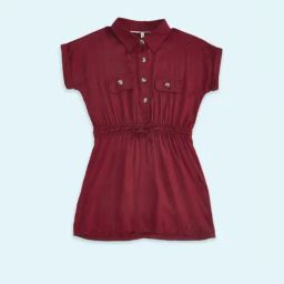 Pantaloons Junior Maroon Cotton Regular Fit Dress-picture-13