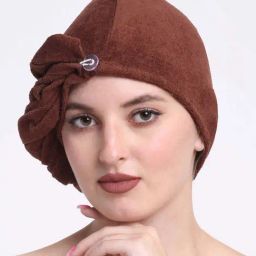 Creeva Luxury Brown Cotton 380 GSM Hair Wrap - Set of 2-image-50