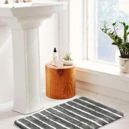 Nautica Stripes Grey 2200 GSM Polyester Anti Slip Large Bath Mat-image-22